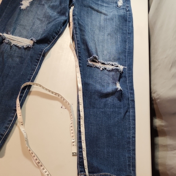 7 For All Mankind Blue Skinny Jeans with Vintage Fade - Picture 5 of 8